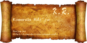 Komenda Róza névjegykártya